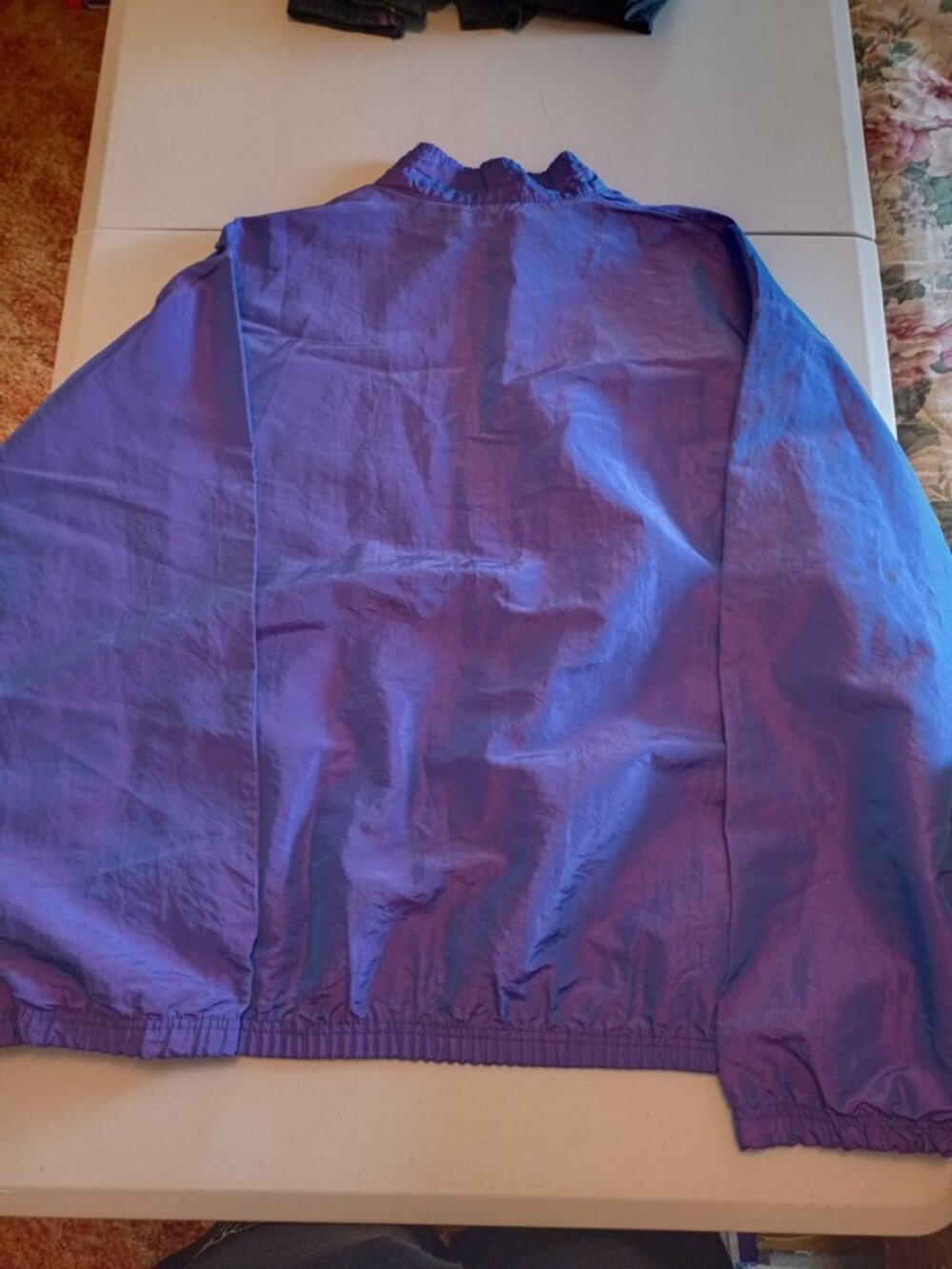 Vintage Surf Style 1/4 Zip Iridescent Purple Windbreaker Jacket Adult XL - Picture 7 of 7